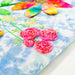 Colorful flower designs on a textured surface