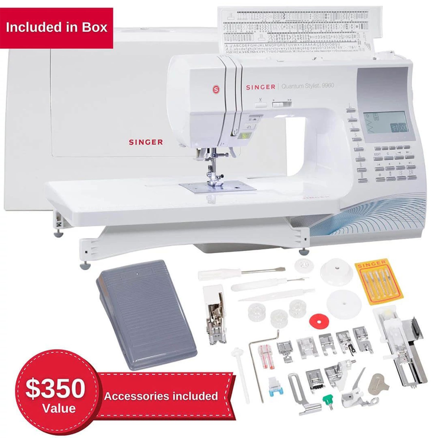 SINGER Quantum Stylist 9960 Sewing Machine with Extension Table