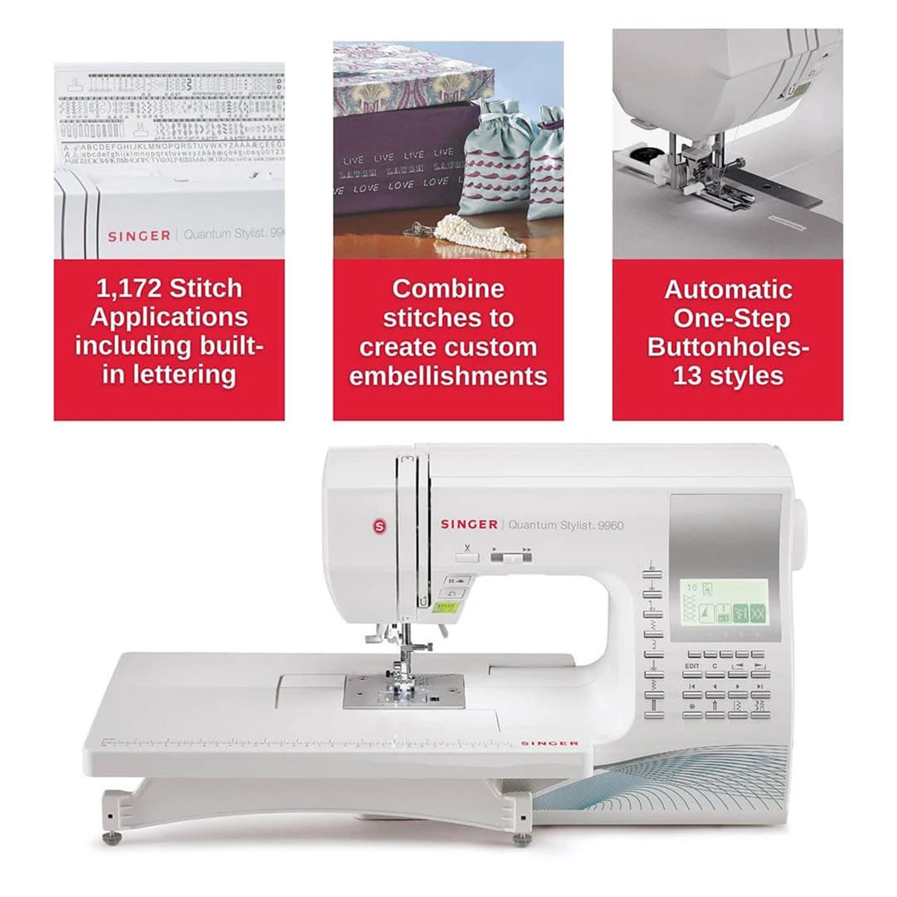 SINGER Quantum Stylist 9960 Sewing Machine with Extension Table