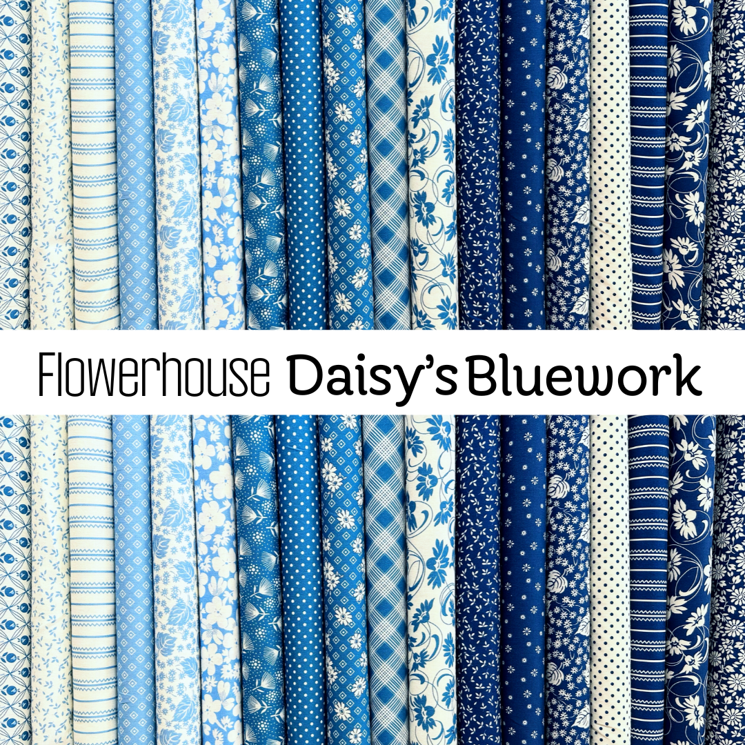 Flowerhouse Daisy's Bluework by Debbie Beaves for Robert Kaufman Fabrics