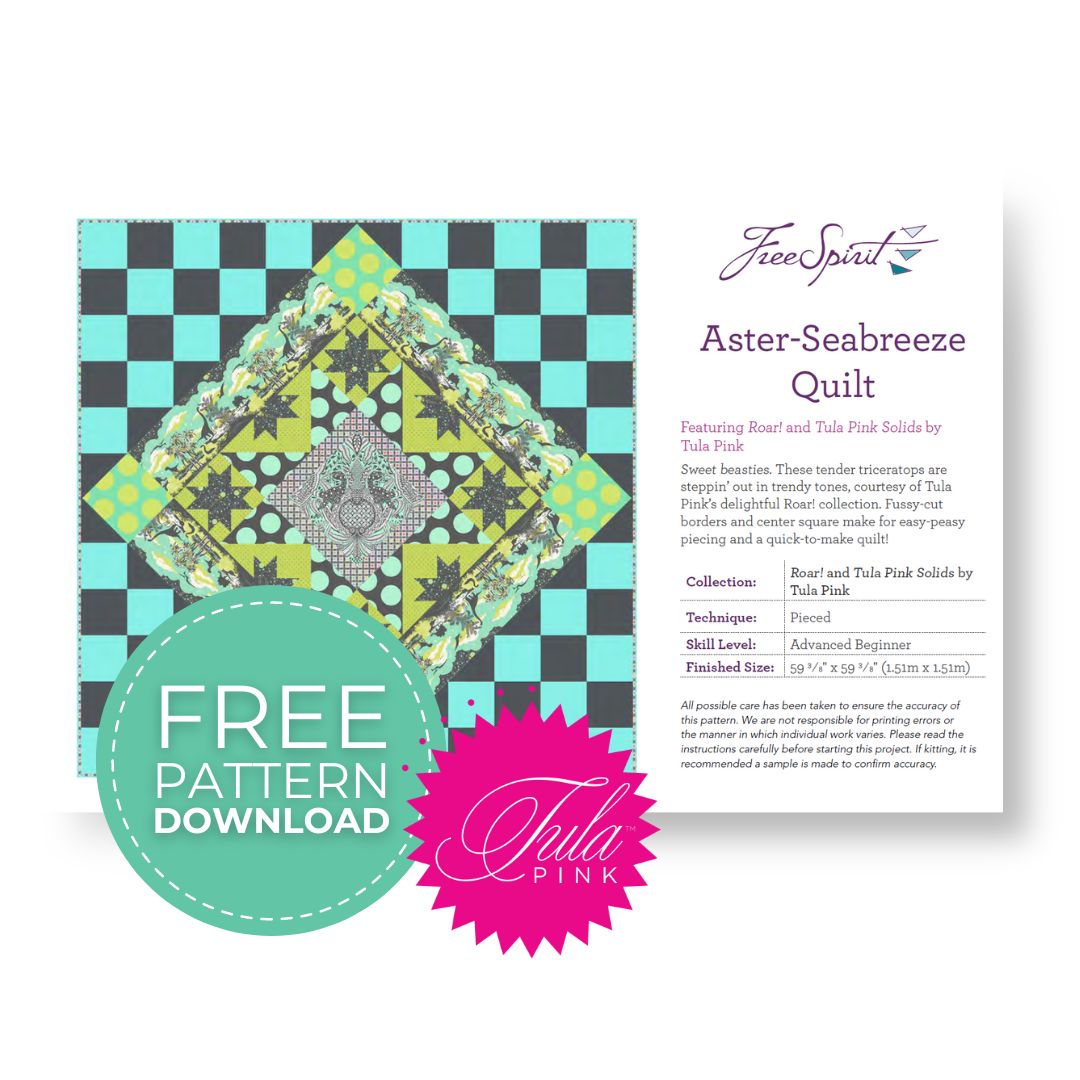 Tula Pink Roar! Aster - Sea Breeze Quilt Pattern - Free Digital Downlo