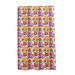 Colorful floral patterned towel on a white background