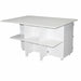 White desk with a shelf on a white background