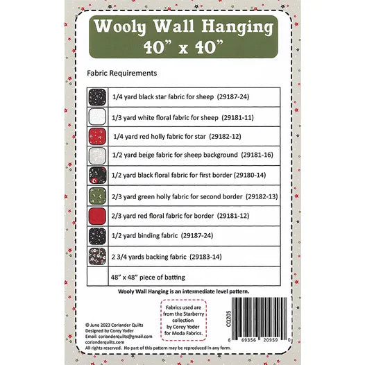 Wooly Wall Hanging Quilt Pattern Coriander Quilts