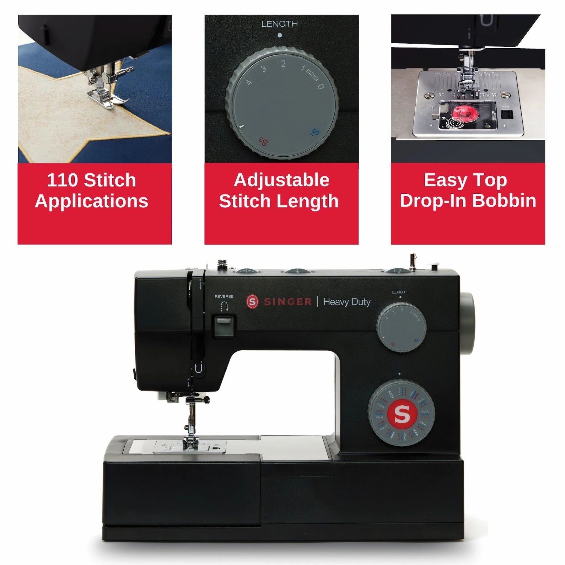 SINGER Heavy Duty 4432 Black Sewing Machine - Special Edition