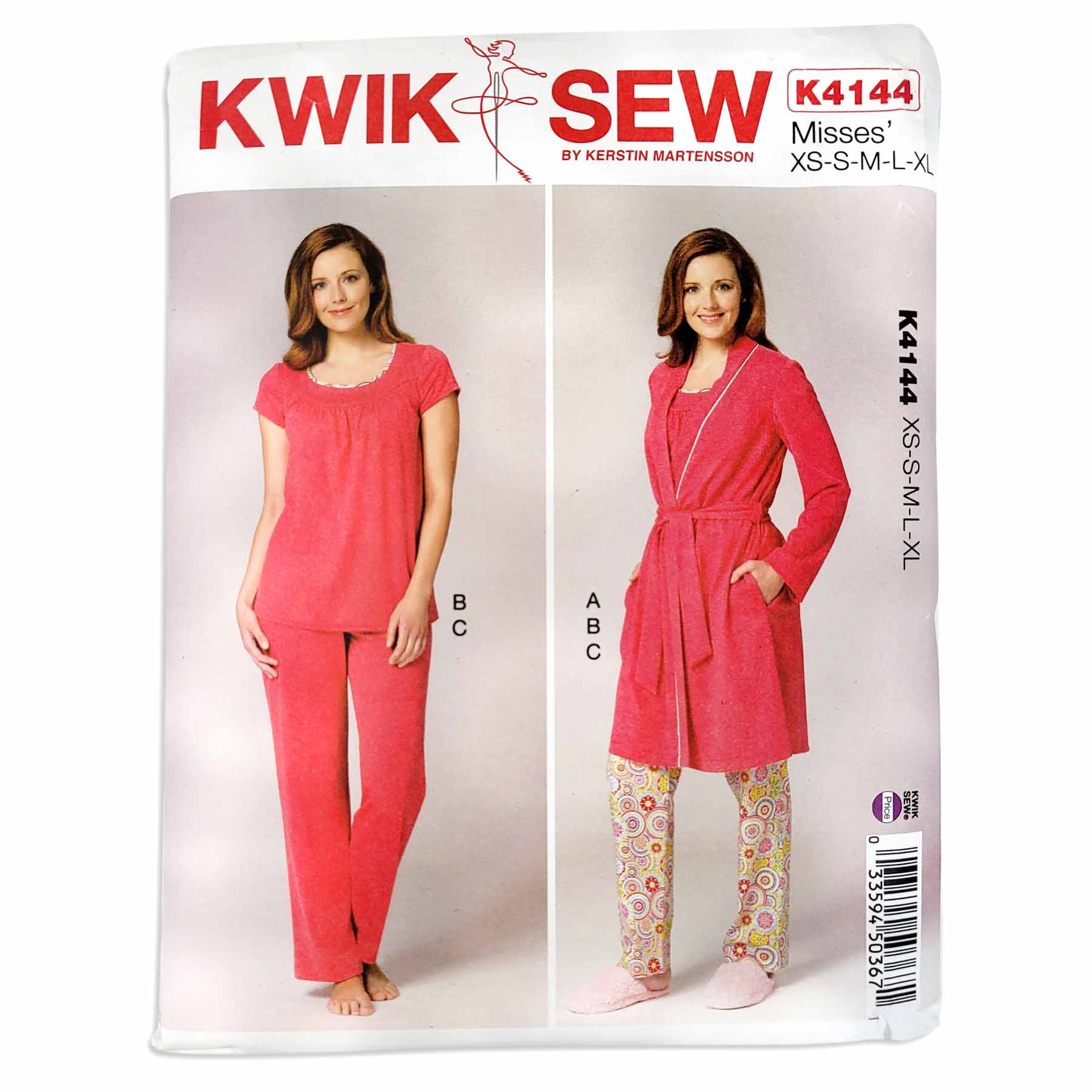 Kwik-Sew Misses' Robe, Belt, Top, and PJ Pants Pattern